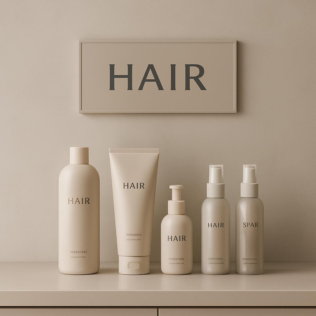 Type the first letter of the word. Give your commentary: English & Spanish Finish with a heart. Hairstyling products on a ...